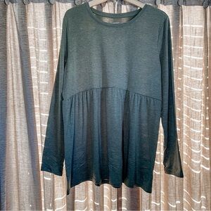 Sonoma Green Maternity Drapey Empire Waist Long Sleeve Shirt Size Large
